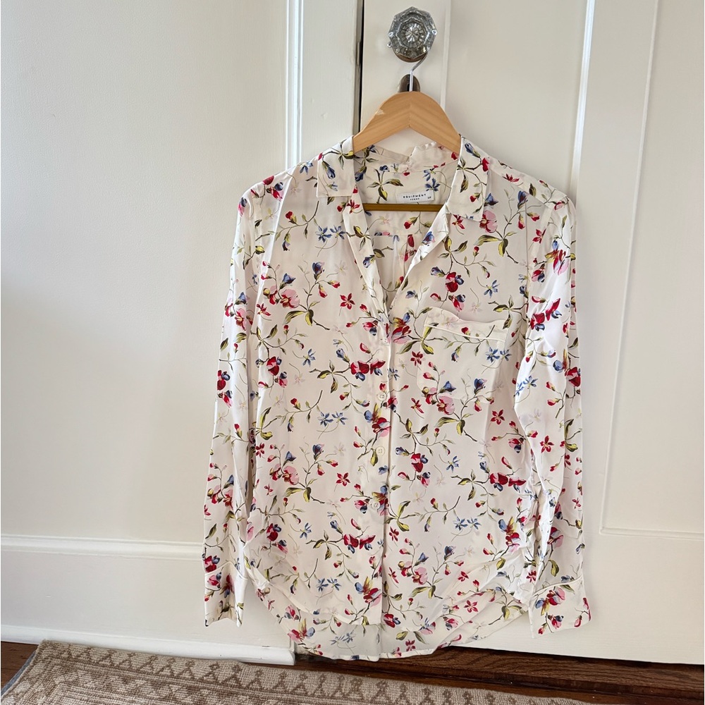 Equipment Silk Floral Blouse | Small